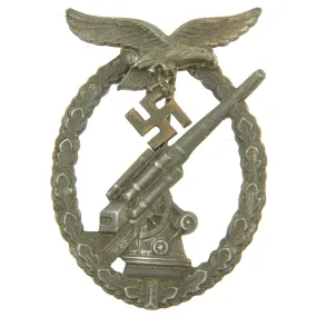 Original German WWII Luftwaffe Anti-Aircraft Flak Battle Badge - Solid Back