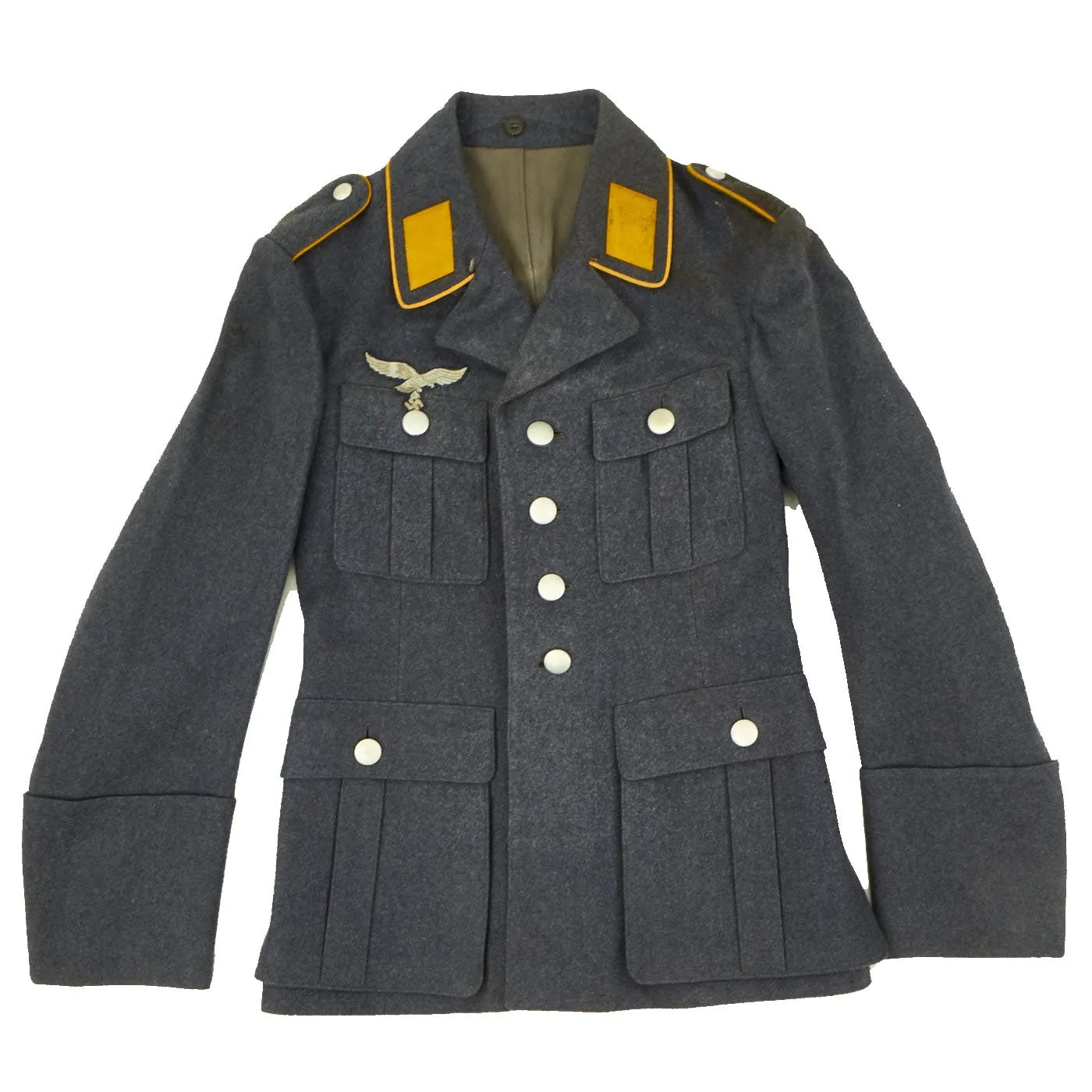 Original German WWII Luftwaffe Enlisted Flight Blouse Fliegerbluse Tunic with Fallschirmjäger Regiment Stamp