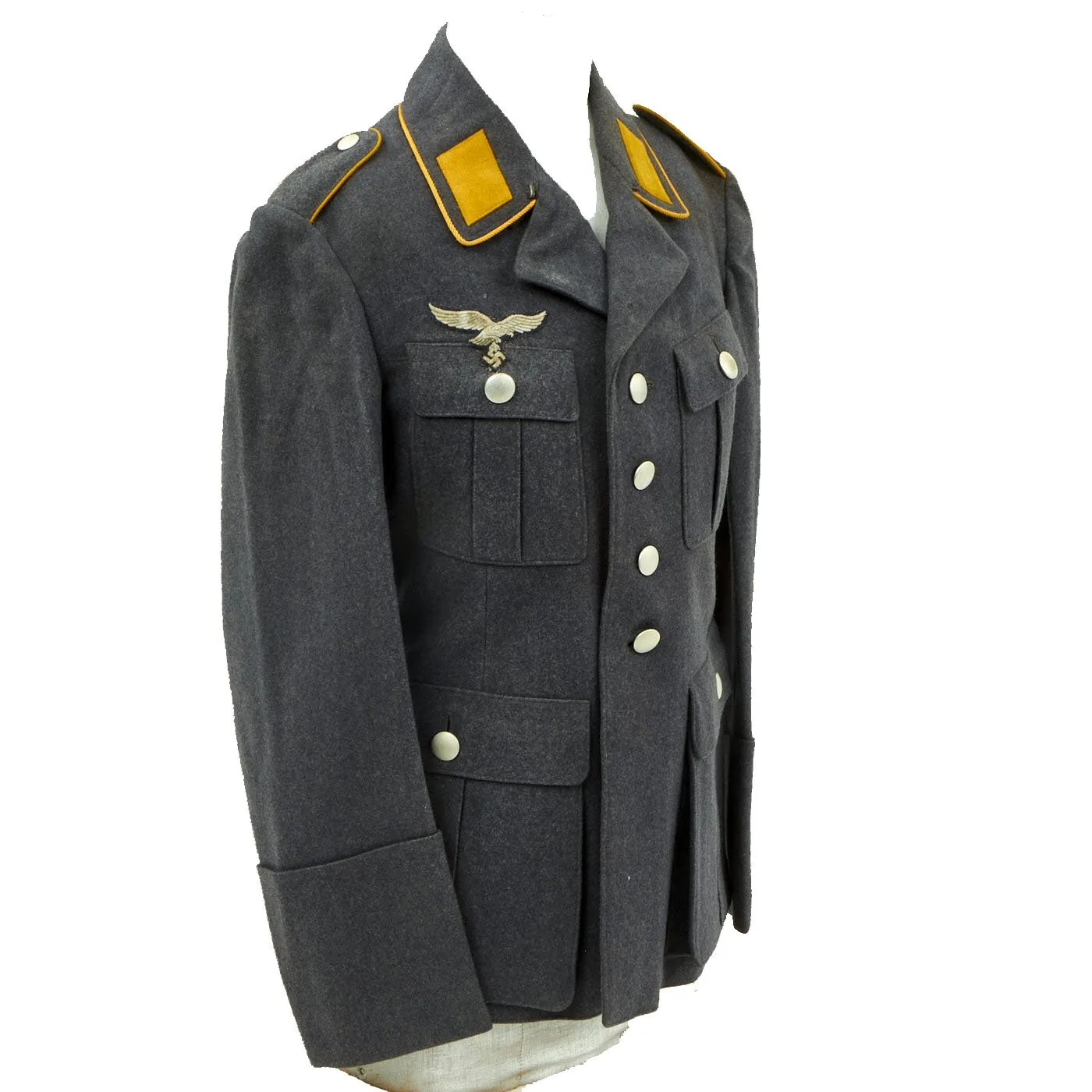 Original German WWII Luftwaffe Enlisted Flight Blouse Fliegerbluse Tunic with Fallschirmjäger Regiment Stamp