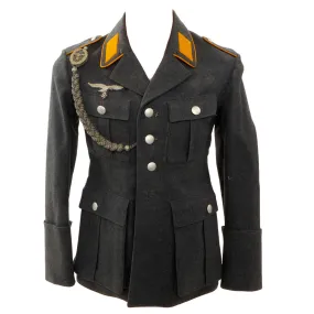 Original German WWII Luftwaffe Enlisted Flight Blouse Fliegerbluse Tunic with Marksmanship Lanyard