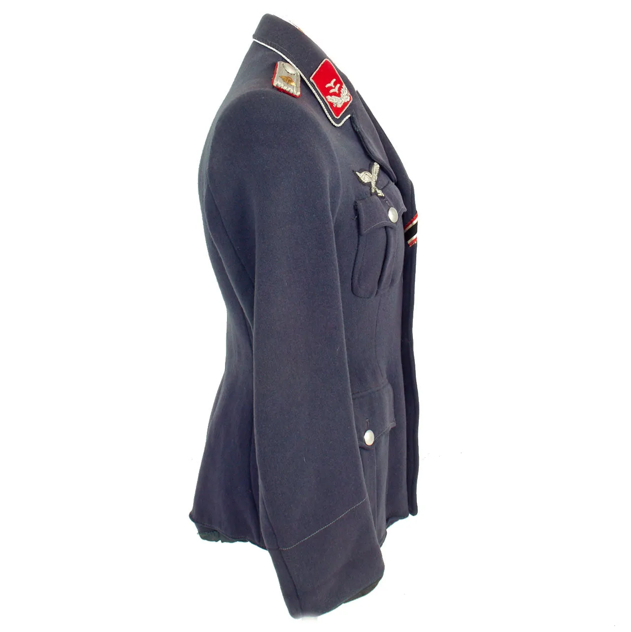 Original German WWII Luftwaffe Flak Artillery Oberleutnant Officer's Dutch Made Fliegerbluse Tunic with Medal Bar