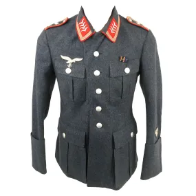 Original German WWII Luftwaffe Flak Artillery Sound Location Oberfeldwebel NCO Fliegerbluse Uniform Tunic - dated 1938