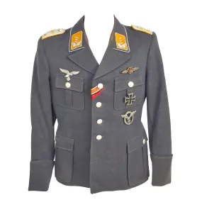 Original German WWII Luftwaffe Junkers Ju 88 Pilot Hauptmann Hans Wachholz Named Uniform Tunic, Award & Document Grouping