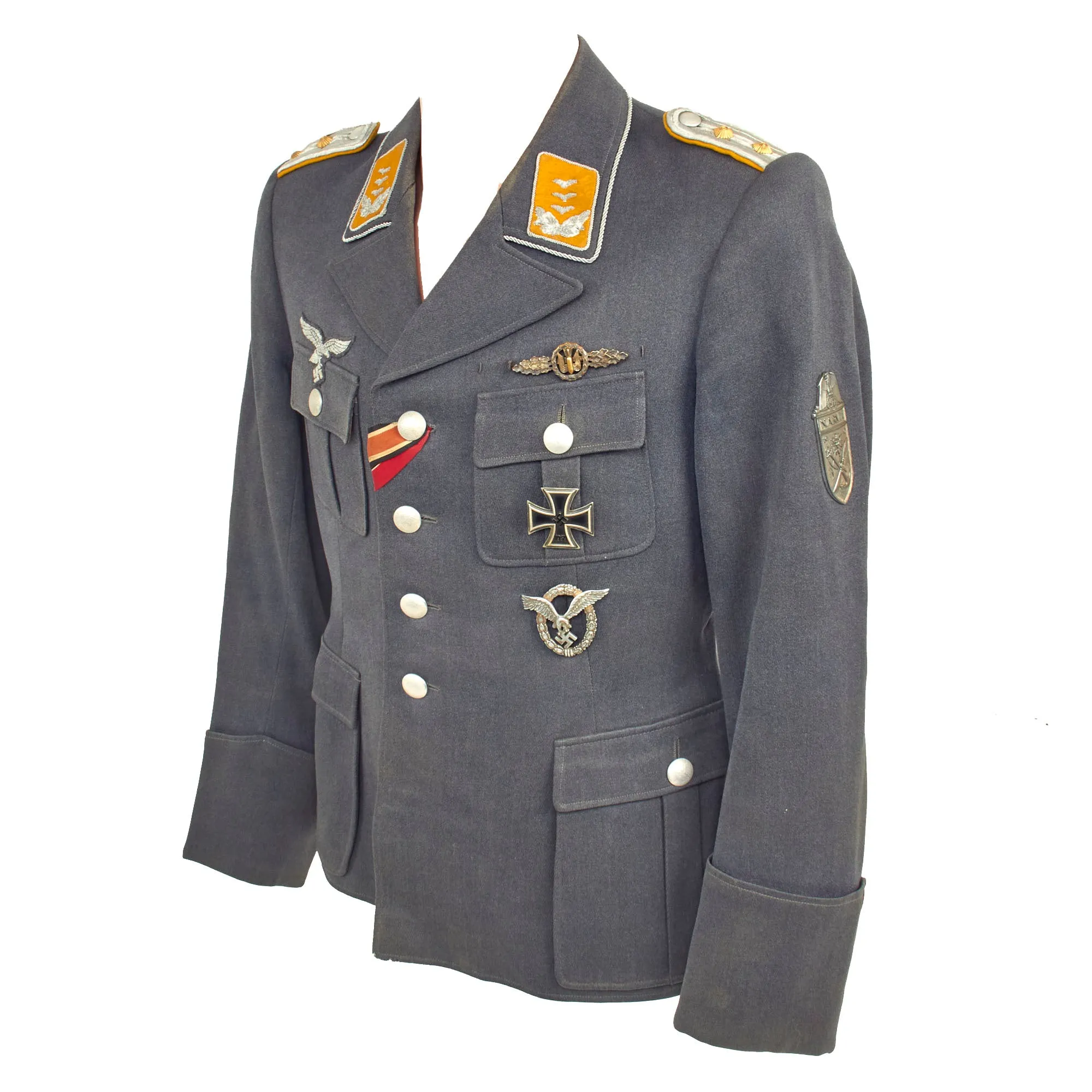 Original German WWII Luftwaffe Junkers Ju 88 Pilot Hauptmann Hans Wachholz Named Uniform Tunic, Award & Document Grouping