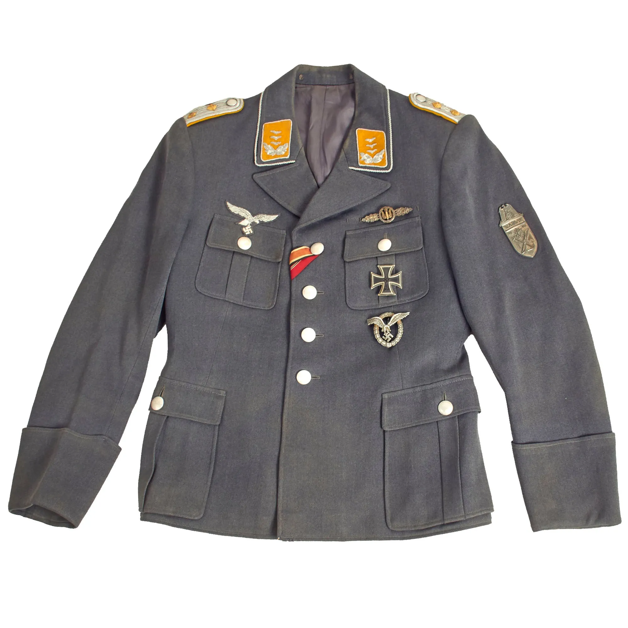 Original German WWII Luftwaffe Junkers Ju 88 Pilot Hauptmann Hans Wachholz Named Uniform Tunic, Award & Document Grouping