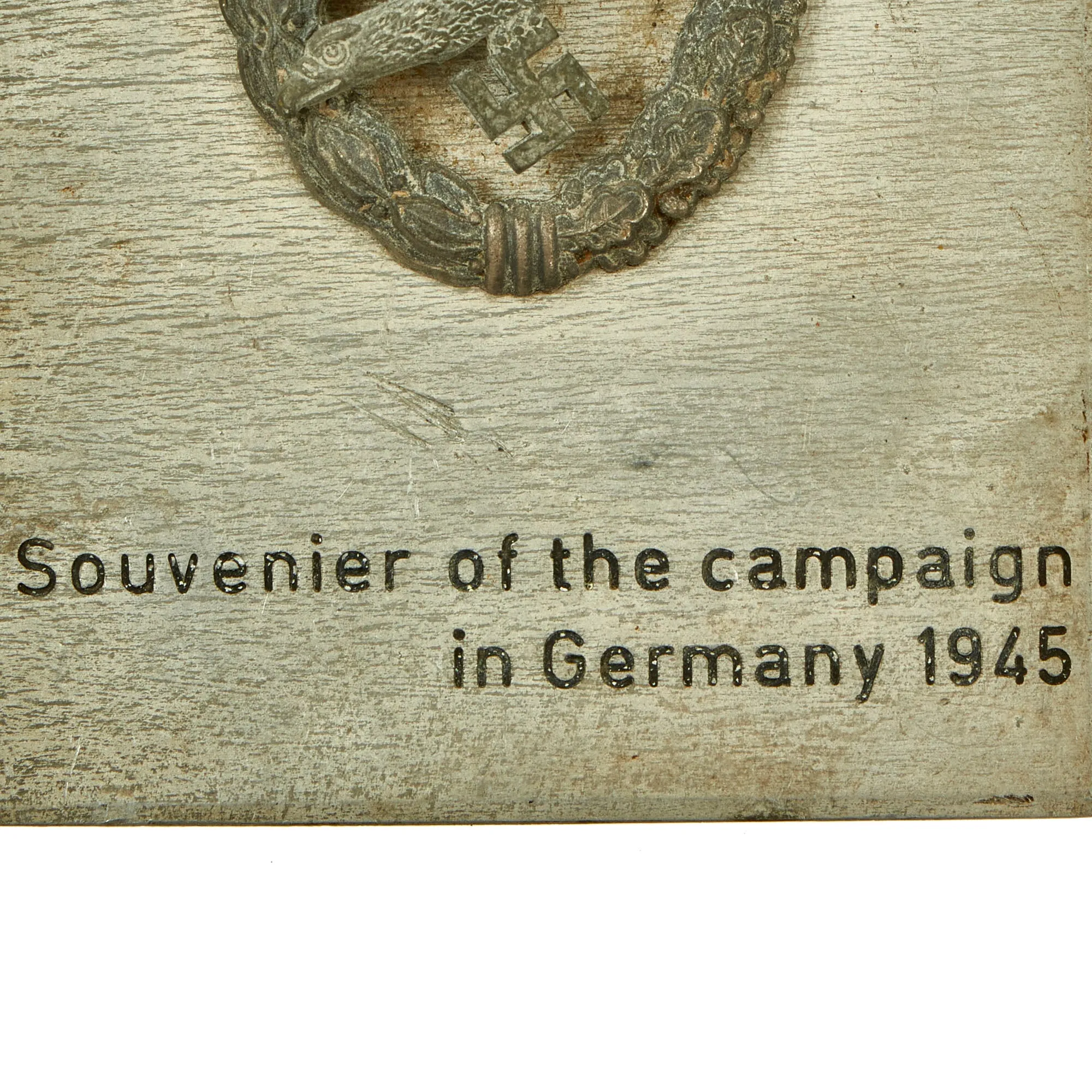 Original German WWII Luftwaffe Paratrooper Fallschirmjäger Badge Mounted on Souvenir Aluminum Plaque - Parachutist Badge