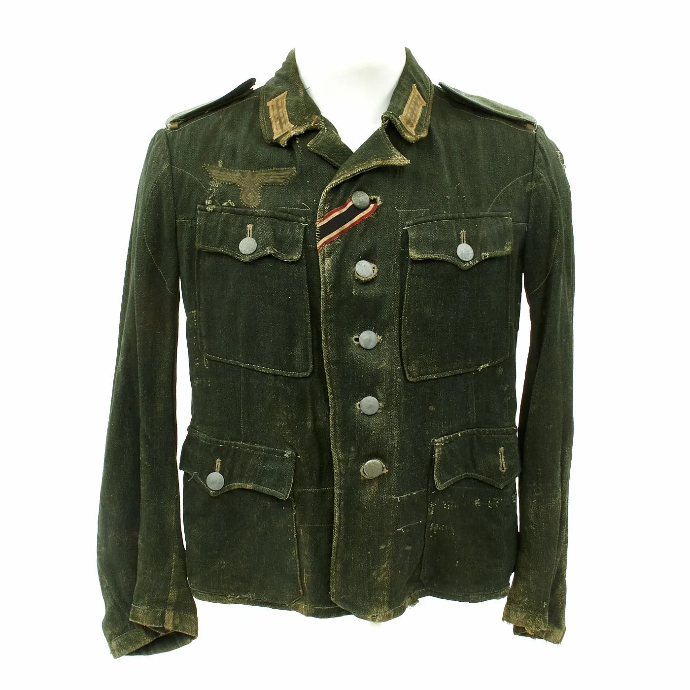 Original German WWII M42 Army Herringbone Twill Soldat Battle Tunic