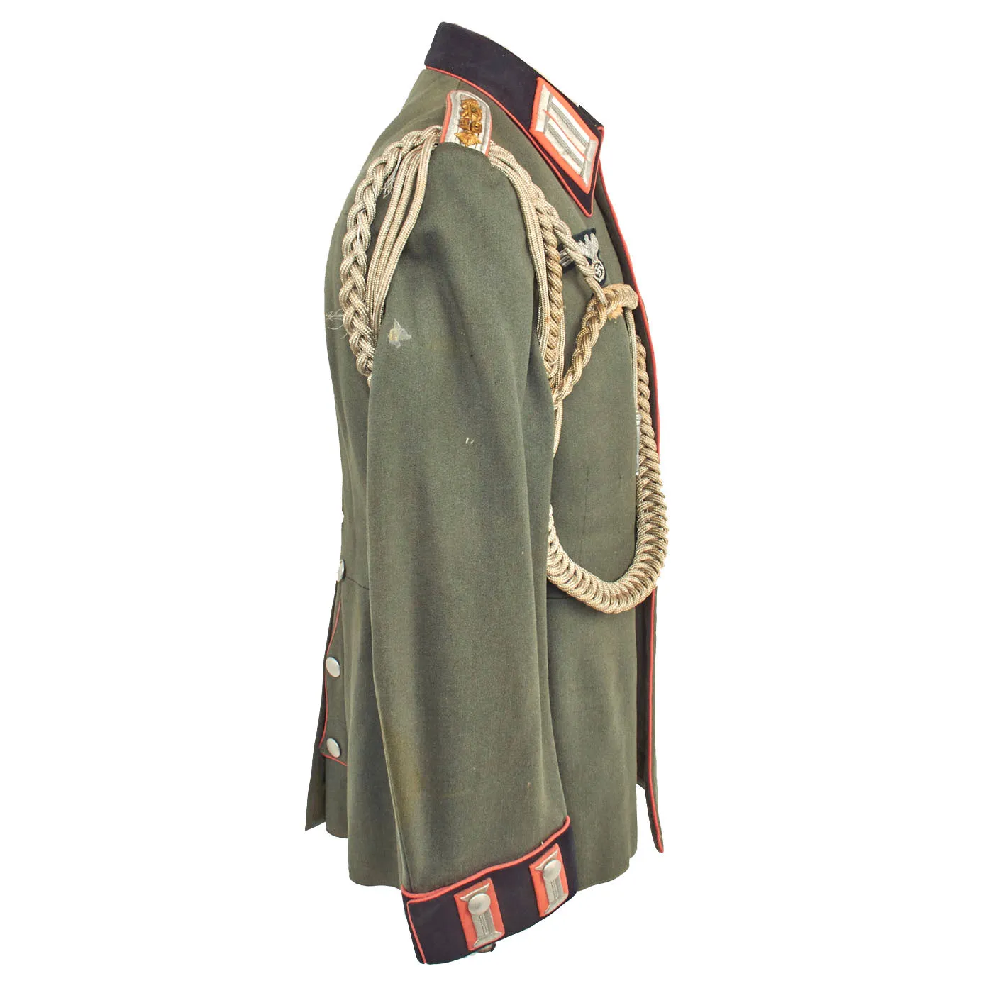 Original German WWII Named 16th Panzerjäger Hauptmann's M35 Waffenrock Dress Tunic with Aiguillette Cords - dated 1938