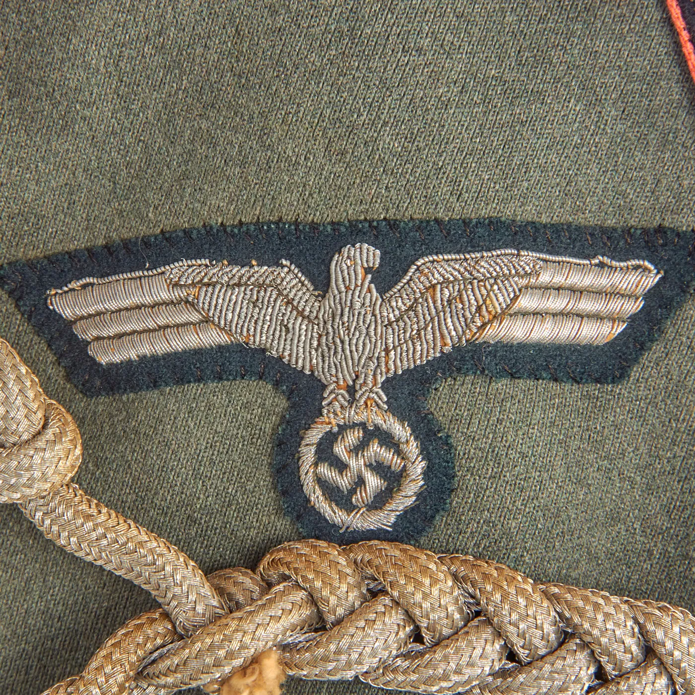 Original German WWII Named 16th Panzerjäger Hauptmann's M35 Waffenrock Dress Tunic with Aiguillette Cords - dated 1938