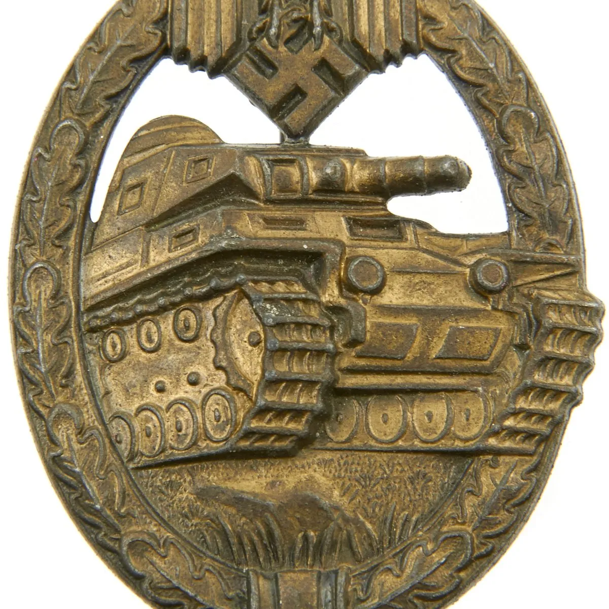 Original German WWII Panzer Assault Tank Badge in Bronze Grade - Excellent Condition