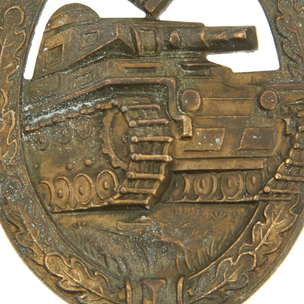 Original German WWII Panzer Assault Tank Badge Type 1 by Hermann Aurich - Bronze Grade