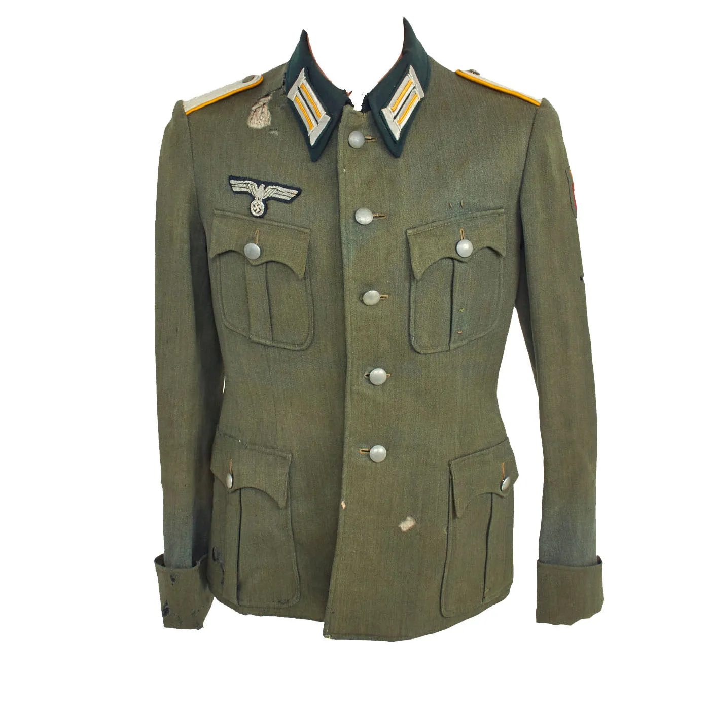 Original German WWII Service Worn Heer Cavalry Officer M36 Tunic with ROA Vlasov Army Patch - dated 1940