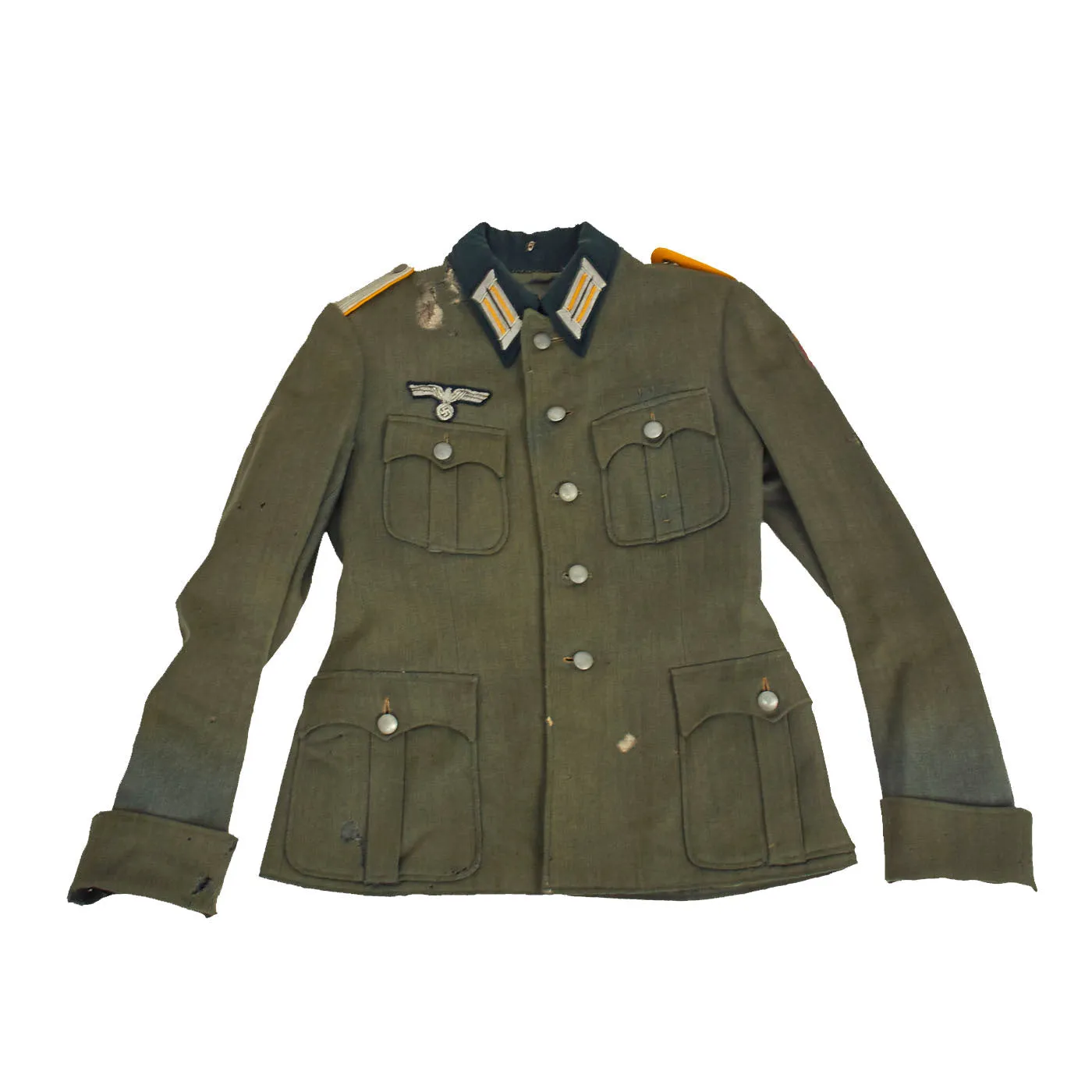 Original German WWII Service Worn Heer Cavalry Officer M36 Tunic with ROA Vlasov Army Patch - dated 1940