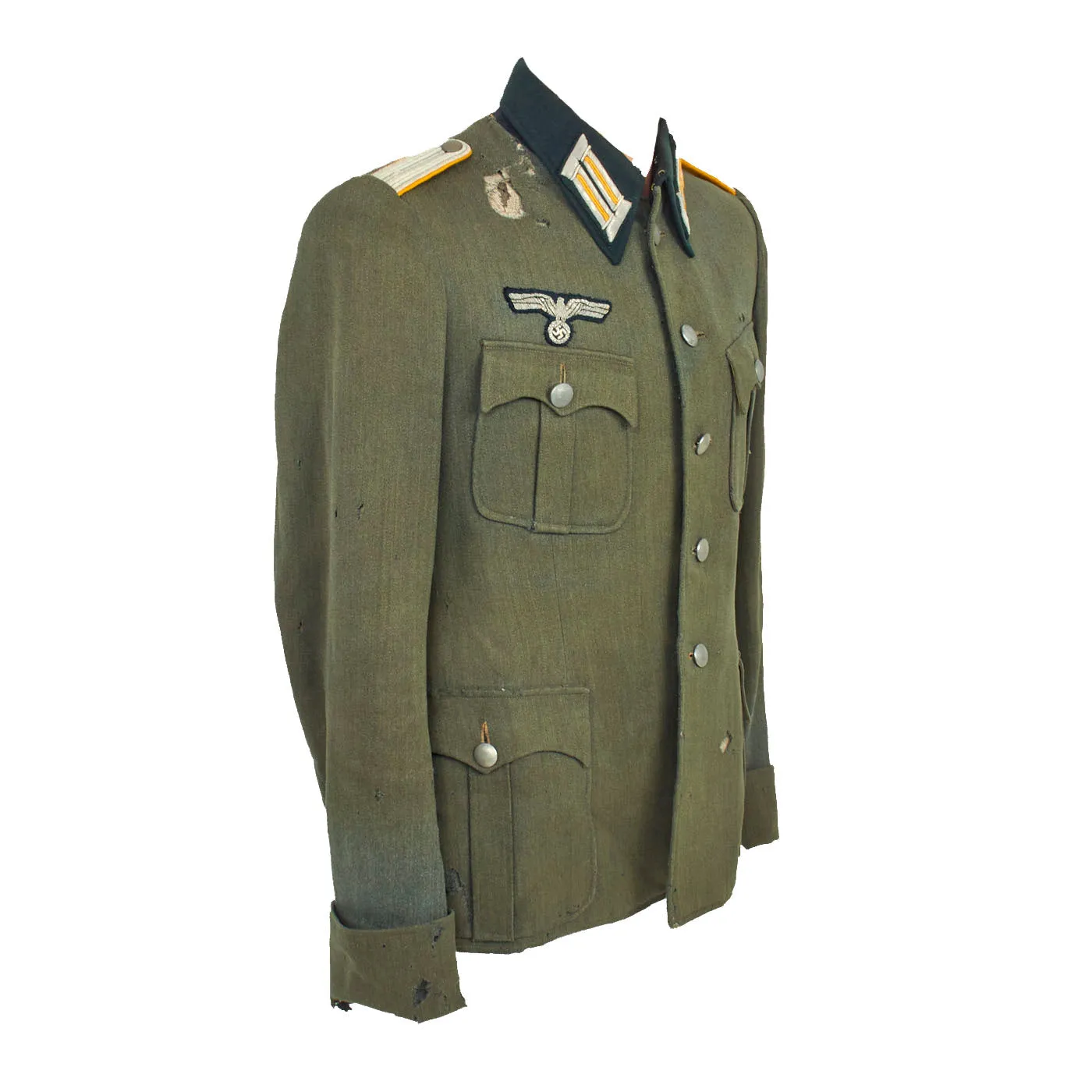 Original German WWII Service Worn Heer Cavalry Officer M36 Tunic with ROA Vlasov Army Patch - dated 1940