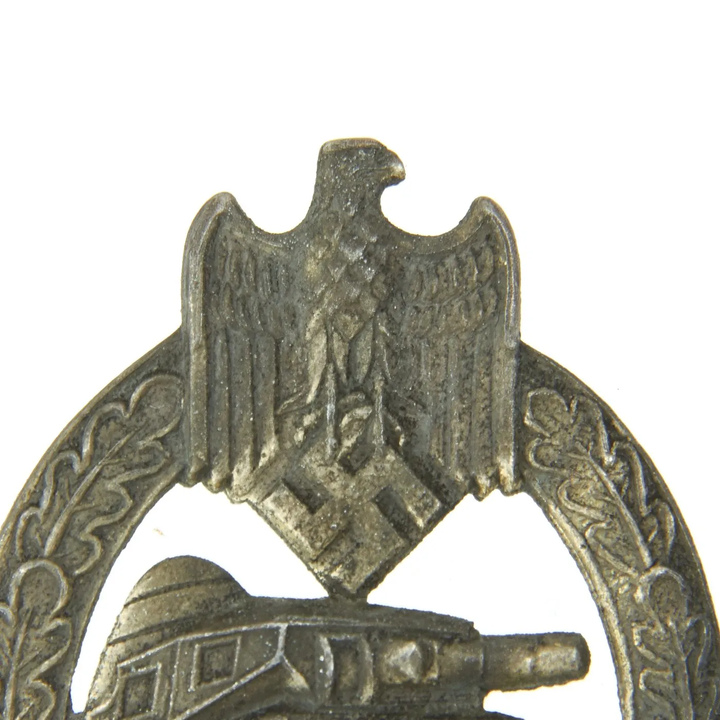 Original German WWII Silver Grade Panzer Assault Tank Badge by A. D. Schwerdt of Stuttgart