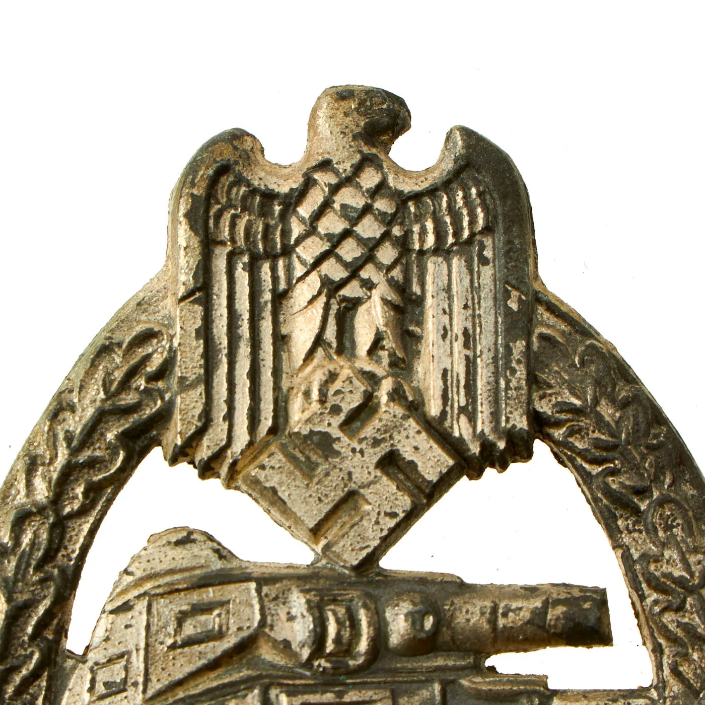 Original German WWII Silver Grade Panzer Assault Tank Badge by EWE - Scoop Back Version