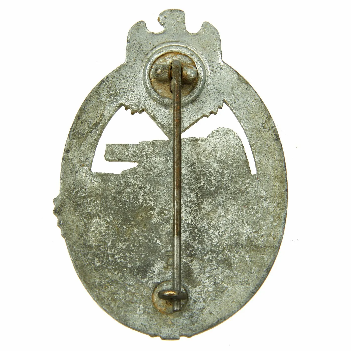 Original German WWII Silver Grade Panzer Assault Tank Badge by Hermann Aurich - Solid Version