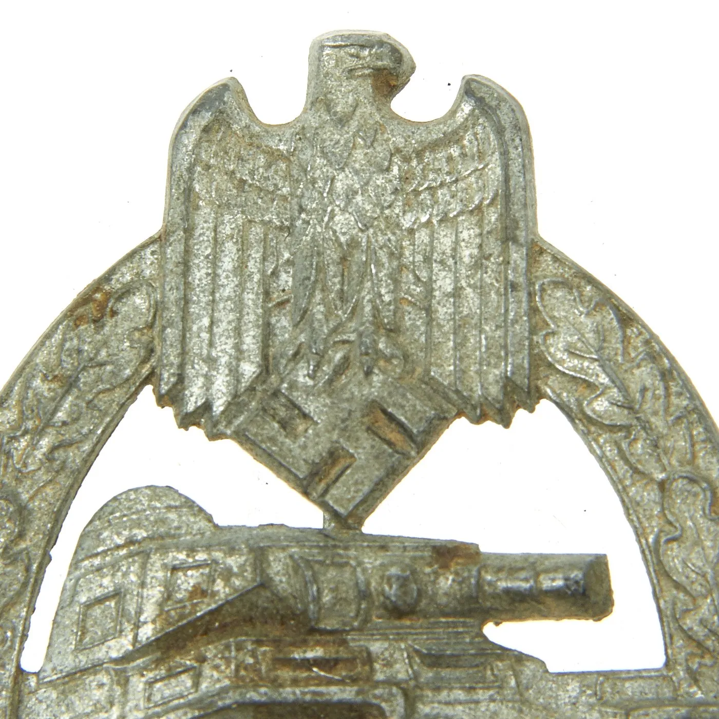 Original German WWII Silver Grade Panzer Assault Tank Badge by Hermann Aurich - Solid Version