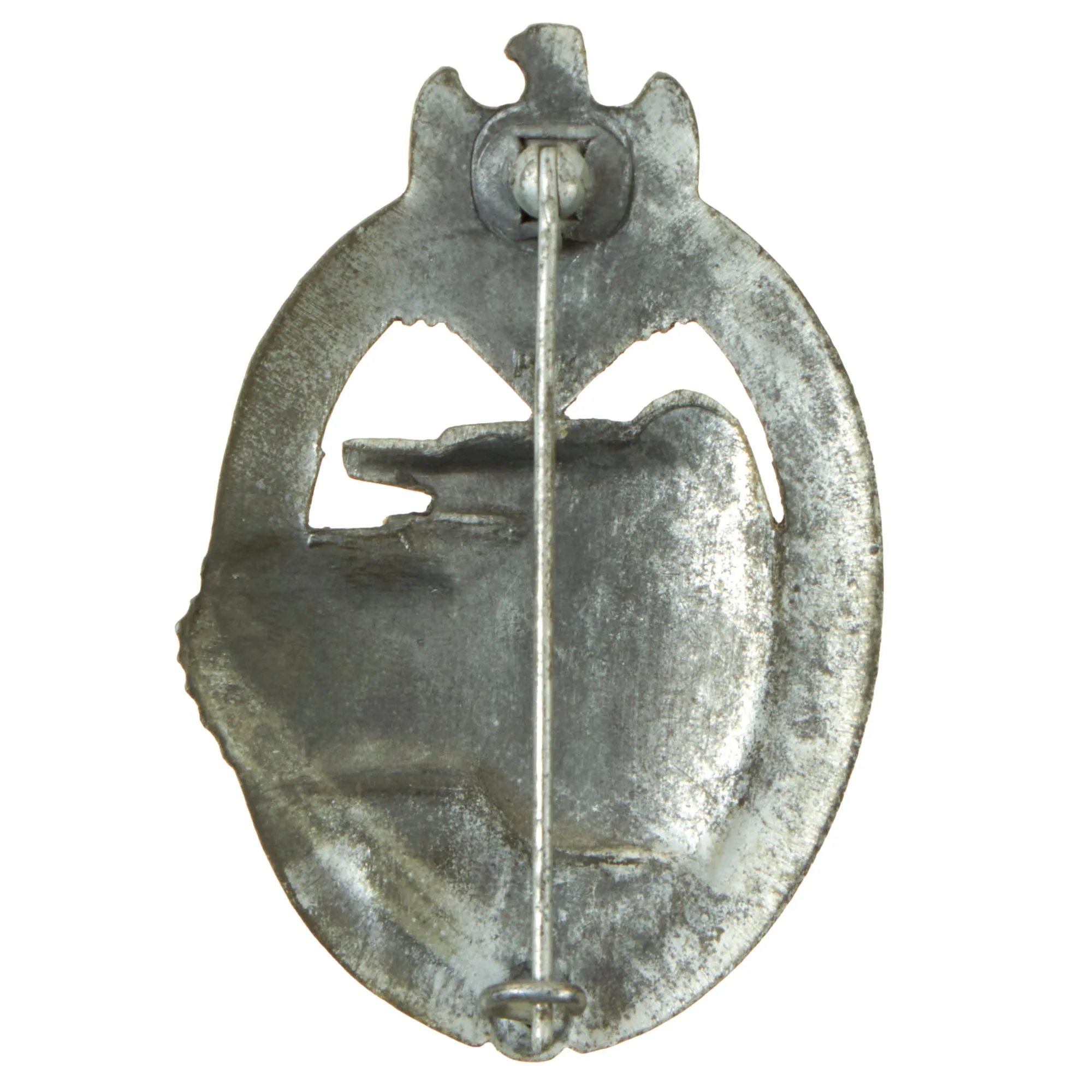 Original German WWII Silver Grade Panzer Assault Tank Badge by Rudolf Karneth of Gablonz