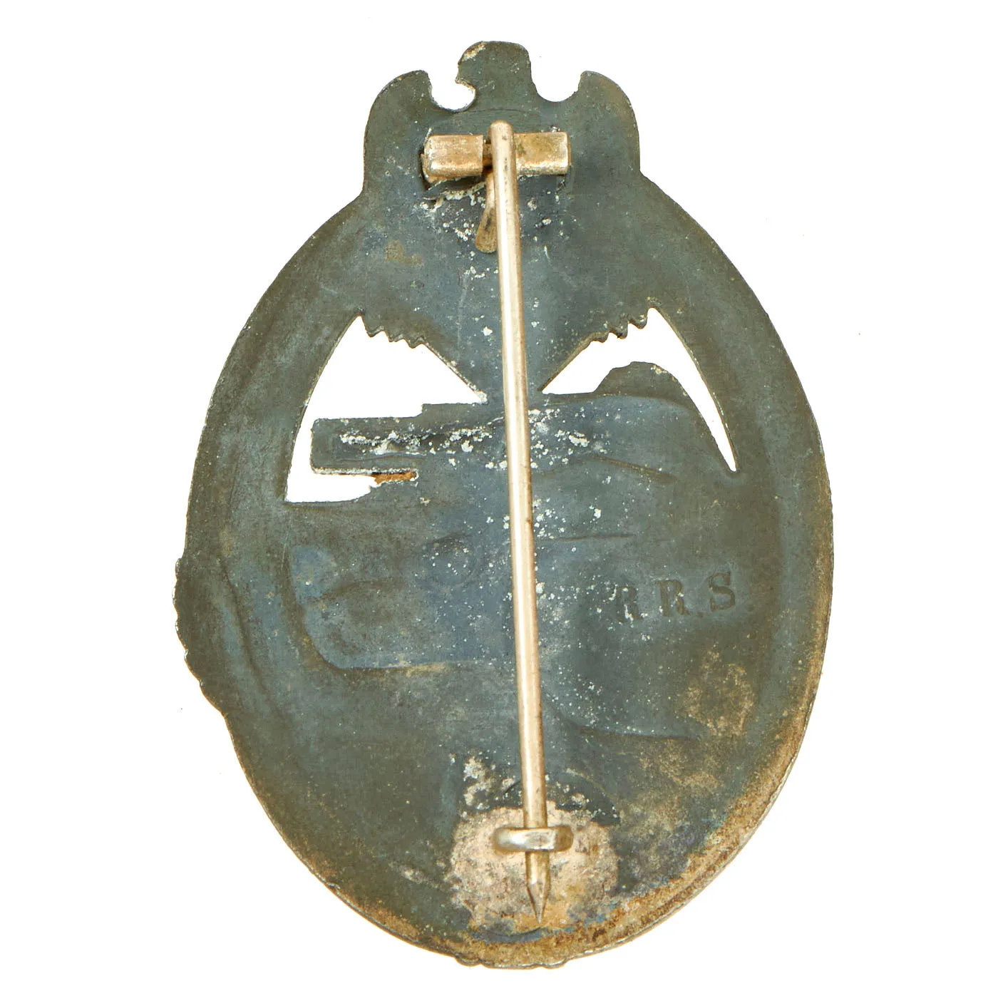 Original German WWII Silver Grade Panzer Assault Tank Badge by Rudolf Richter of Schlag - Solid Back Version