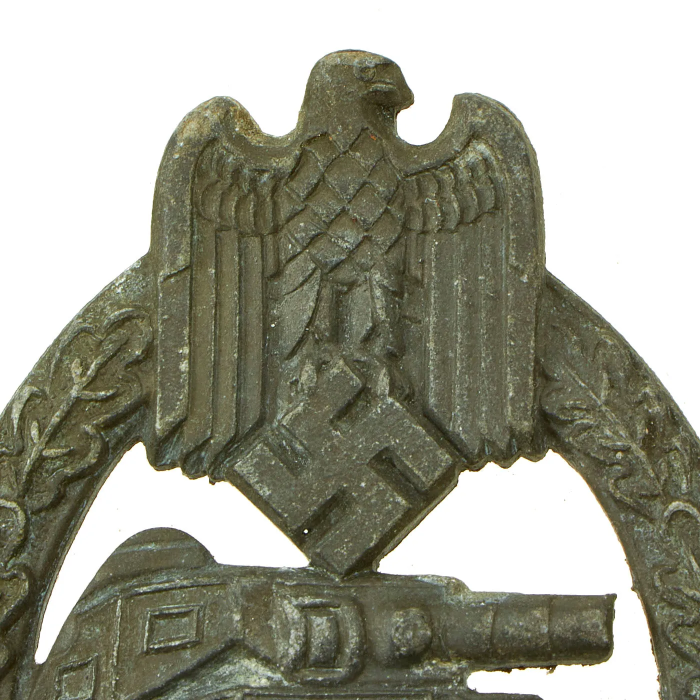 Original German WWII Silver Grade Panzer Assault Tank Badge by Rudolf Souval - Solid Back Version