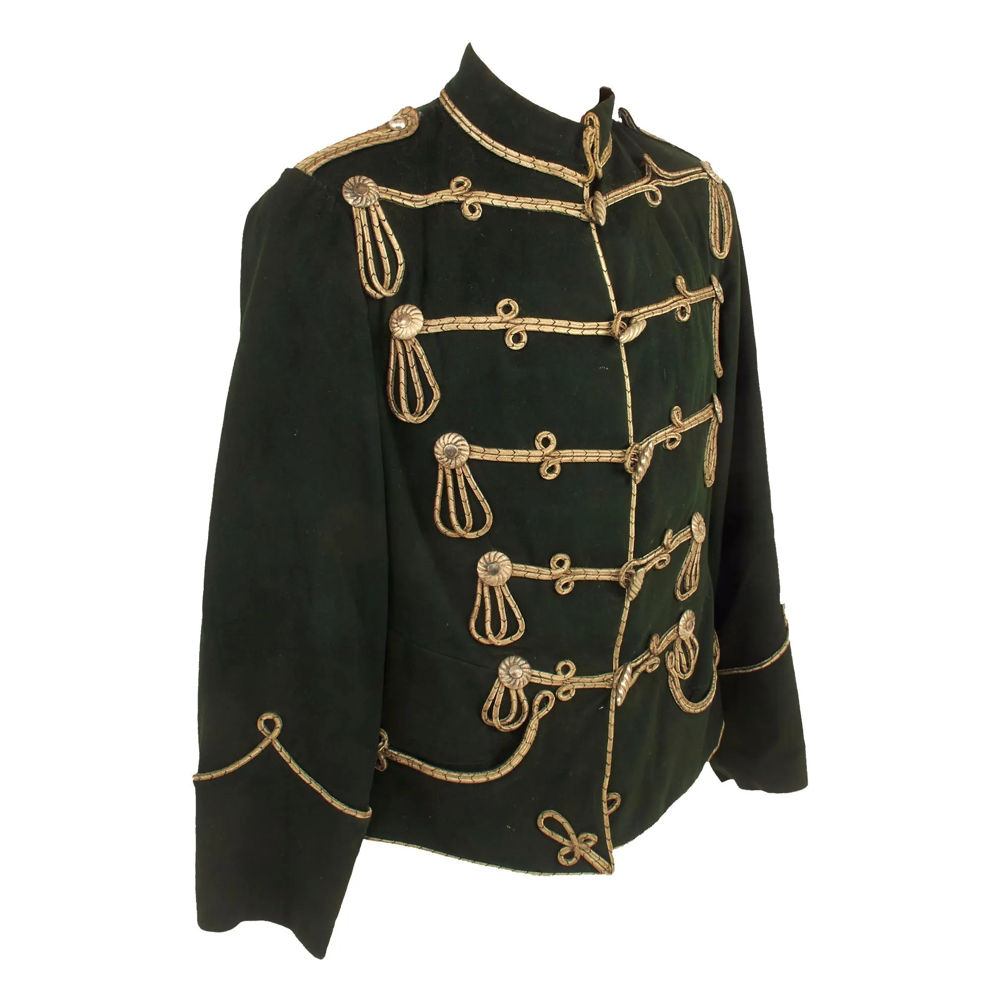 Original Imperial German Pre-WWI 11th Hussar Cavalry Regiment Green Atilla Tunic