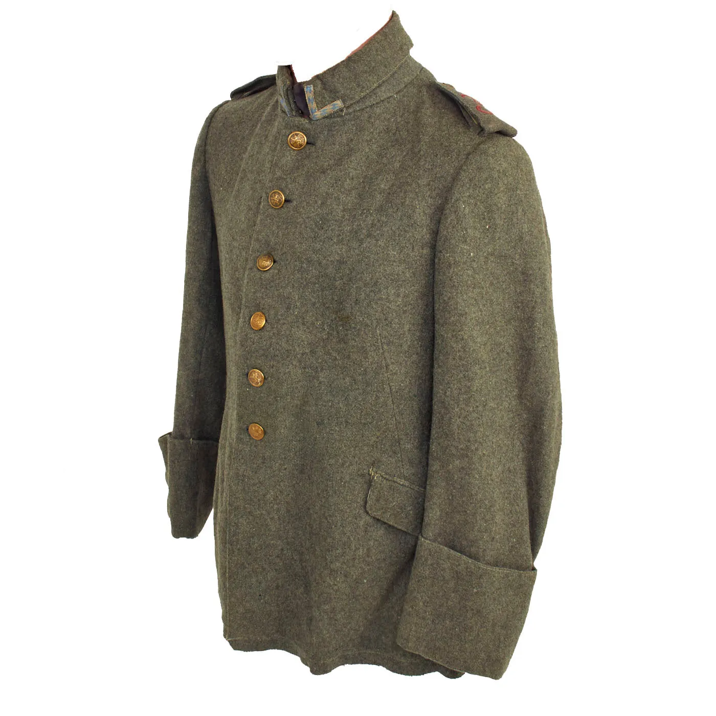 Original Imperial German WWI Bavarian EM/NCO M1907/10 Feldbluse Tunic with "37" Shoulder Straps - dated 1916