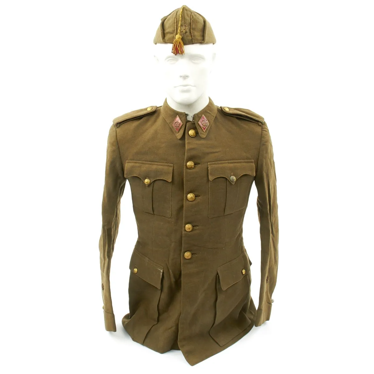 Original Spanish Fascist Officer's Tunic and Side Cap from the Spanish Civil War 1936-1939