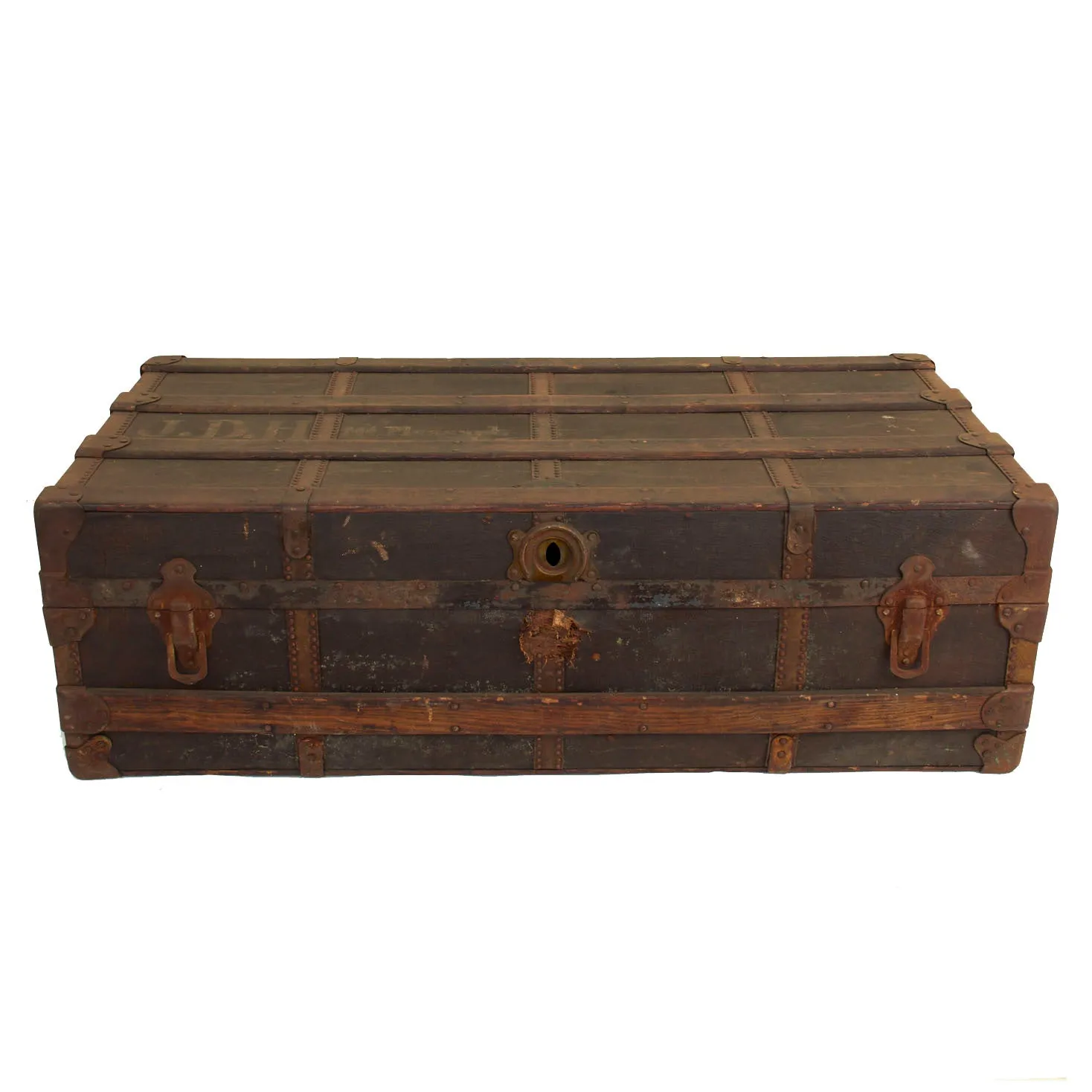 Original U.S. WWI Large 110th Infantry Regiment, 28th Infantry Division Time Capsule Trunk Grouping For Captain John D. Hitchman, Regiment Adjutant - Features Painted Helmet, Uniform, M1902 Sword and More