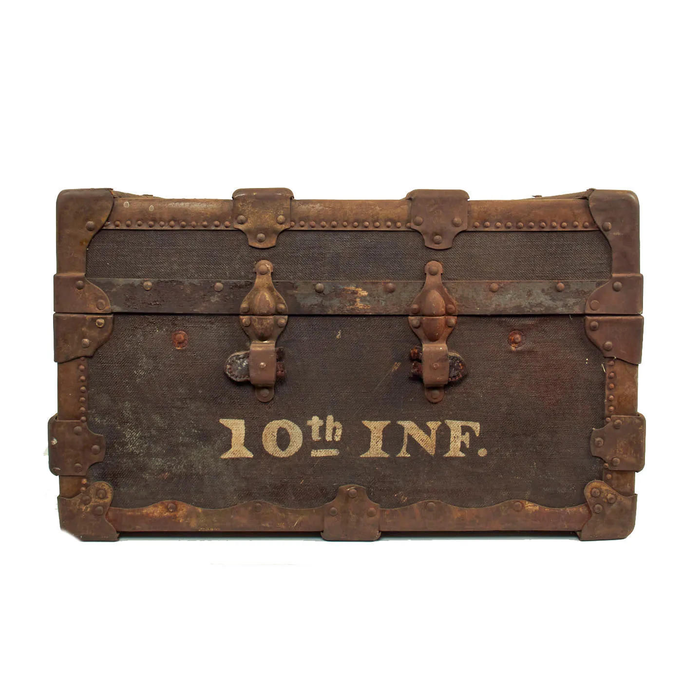 Original U.S. WWI Large 110th Infantry Regiment, 28th Infantry Division Time Capsule Trunk Grouping For Captain John D. Hitchman, Regiment Adjutant - Features Painted Helmet, Uniform, M1902 Sword and More