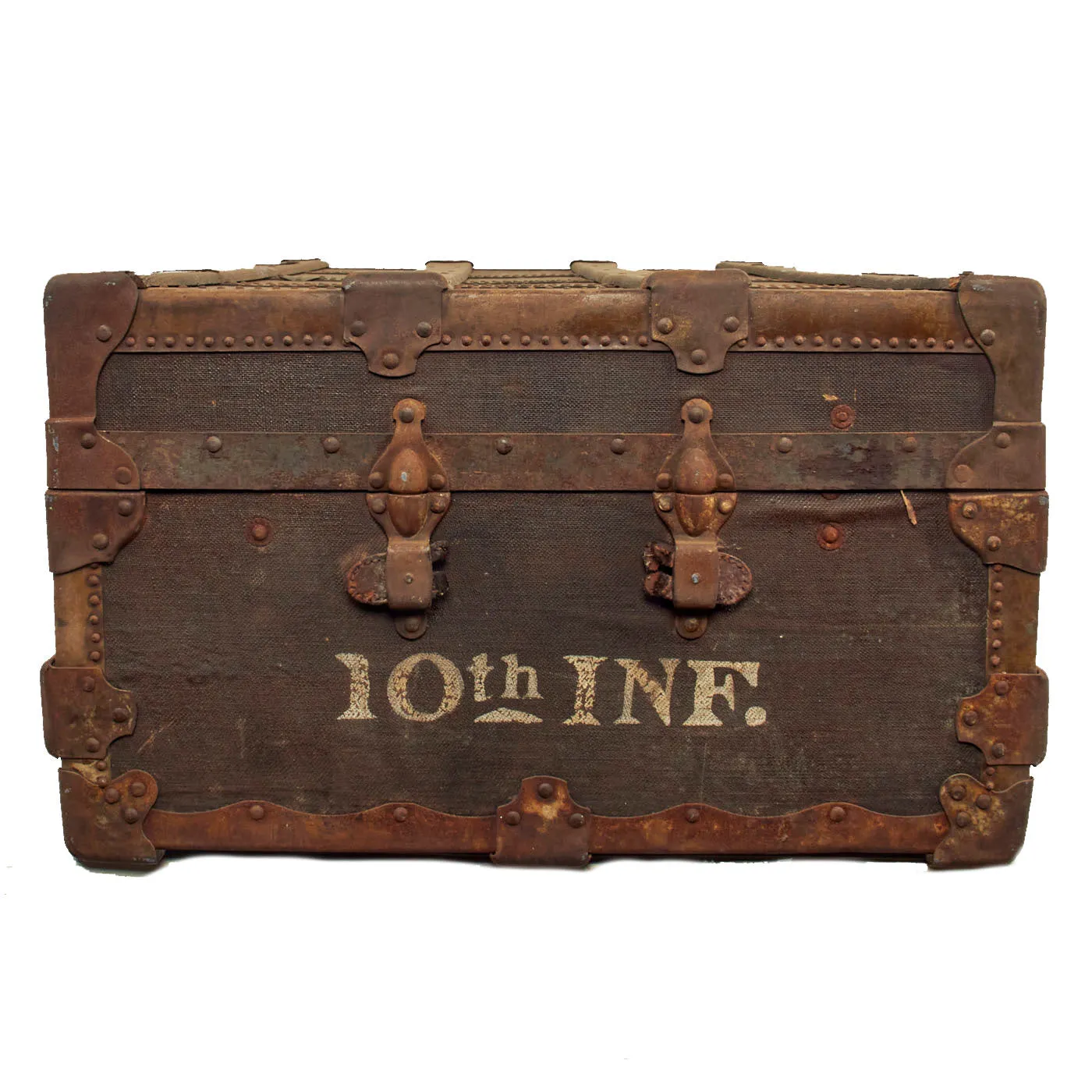 Original U.S. WWI Large 110th Infantry Regiment, 28th Infantry Division Time Capsule Trunk Grouping For Captain John D. Hitchman, Regiment Adjutant - Features Painted Helmet, Uniform, M1902 Sword and More