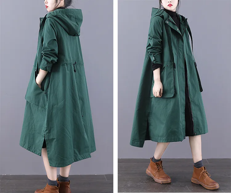 Parka A-line Long Women Casual Hooded Plus Size Coat Jacket JT200931