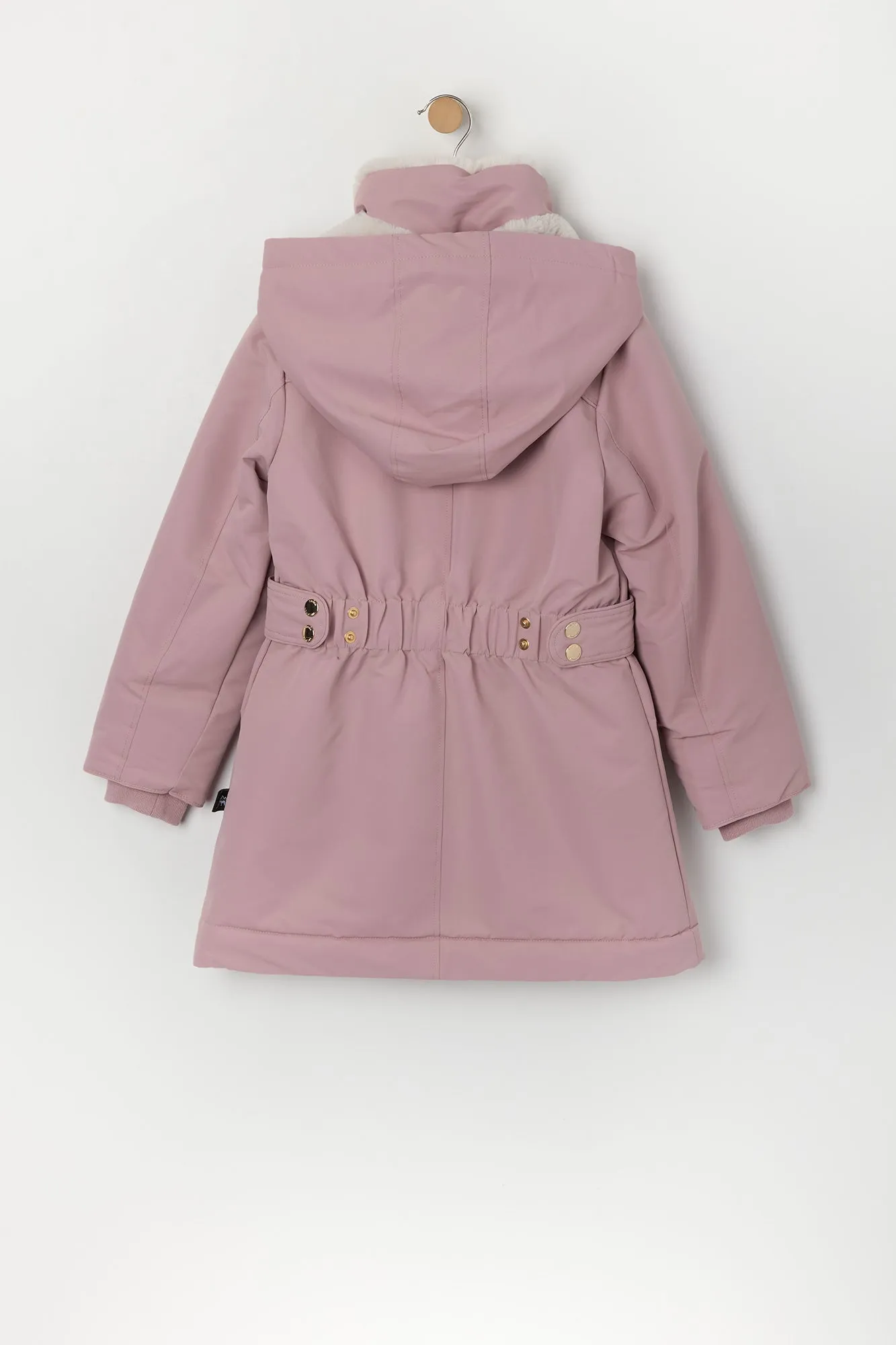 Parka doublée de similifourrure pour fille