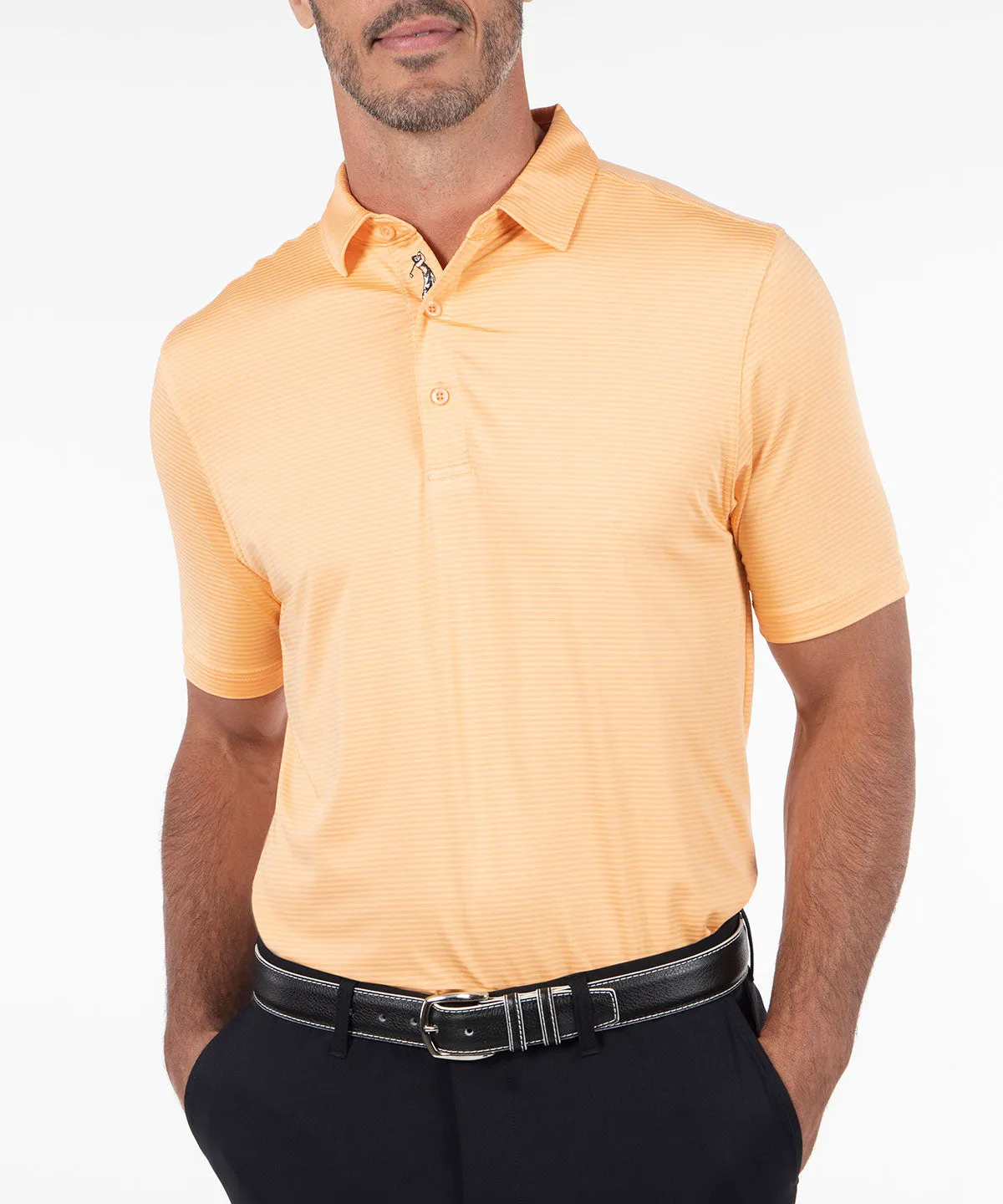 Performance Jersey Mini Tonal Feed Stripe Polo