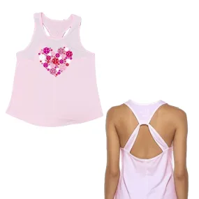 Pickleball Heart | Women's Open X-Back Pickleball Tank | Quick Dry Athletic Shirt