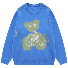 PopFlying Distressed Sweater Skeleton Teddy