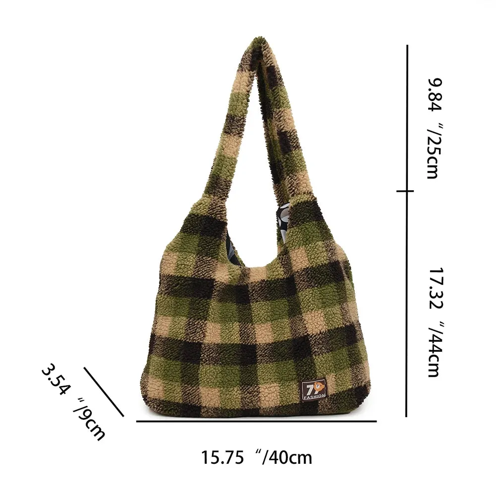 Pre Order:  Plush Plaid Tote Bag