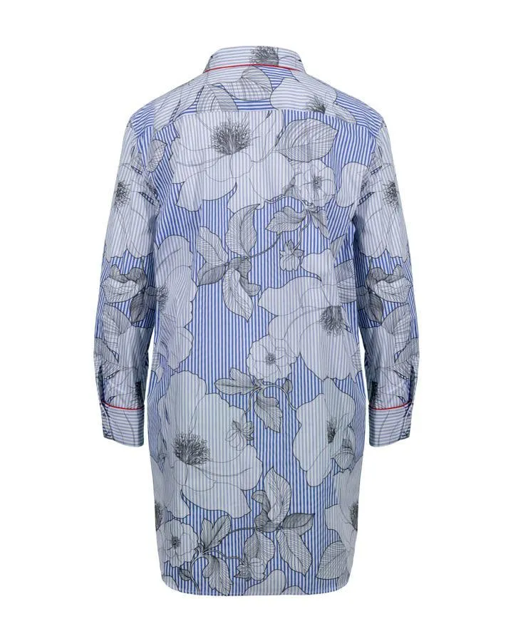 Purotatto Flowers Pinstripe Tunic Shirt