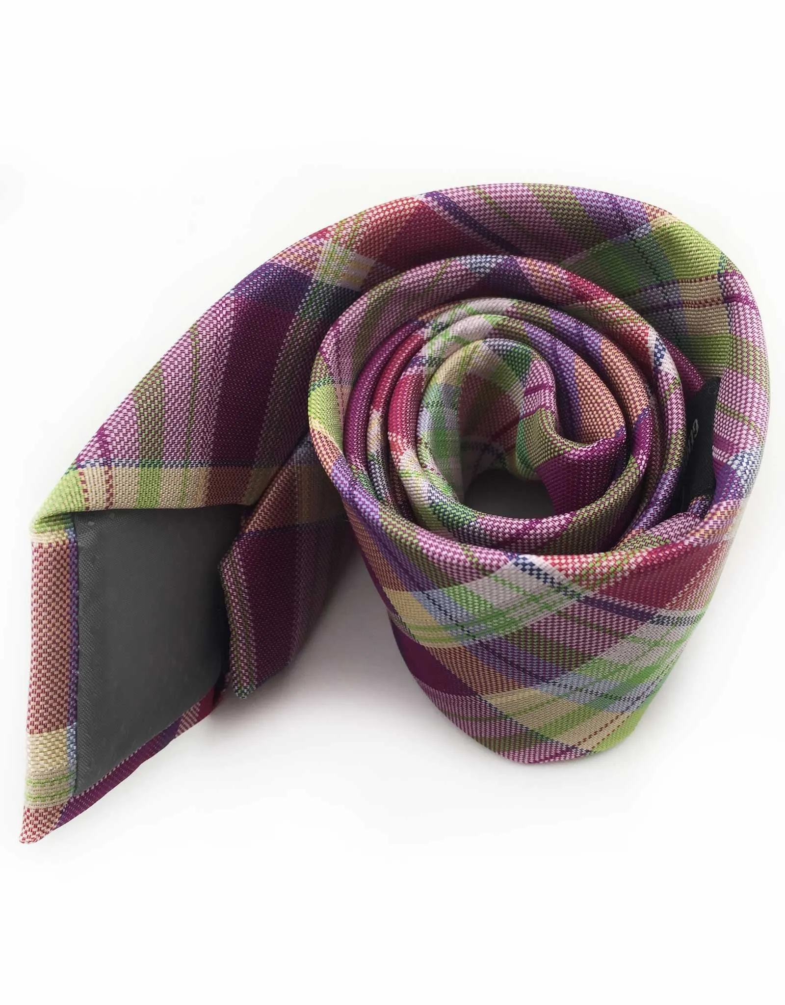 Purple, Green & Multi-Color Plaid Tie