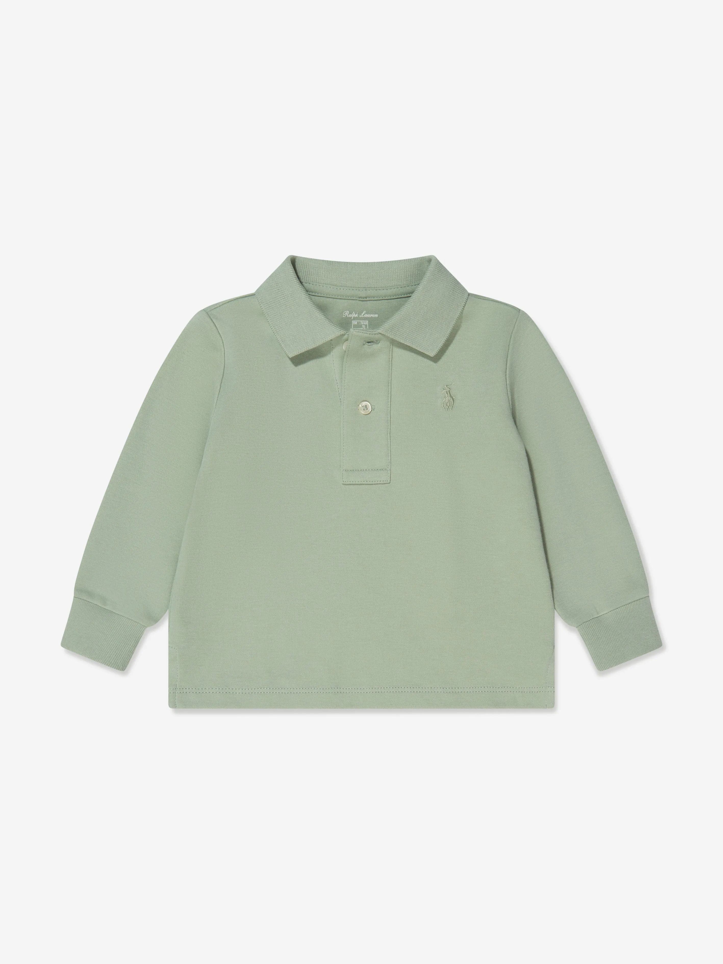 Ralph Lauren Baby Boys Long Sleeve Polo Shirt in Green