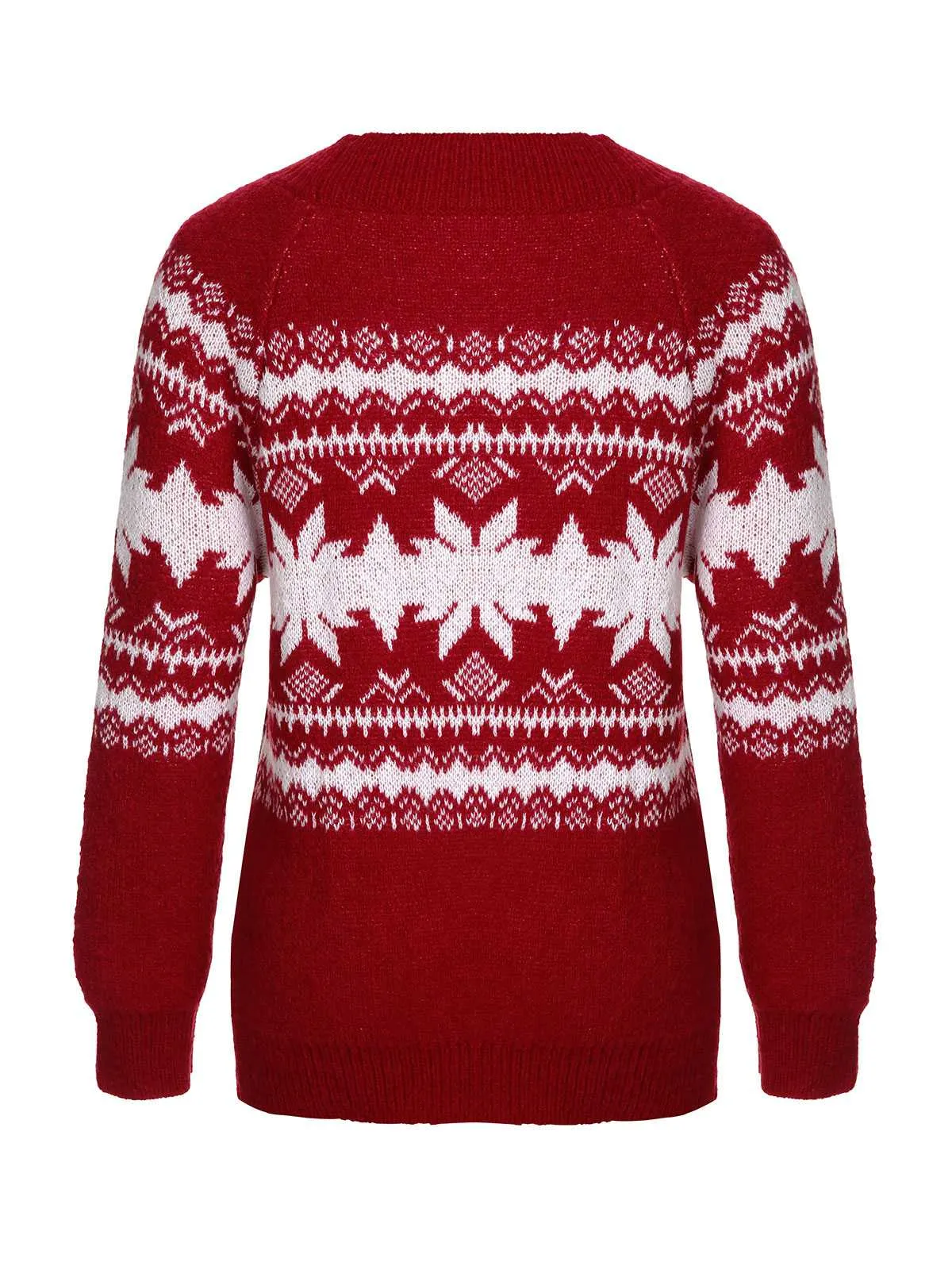 Red 1950s Fair Isle Christmas Sweater