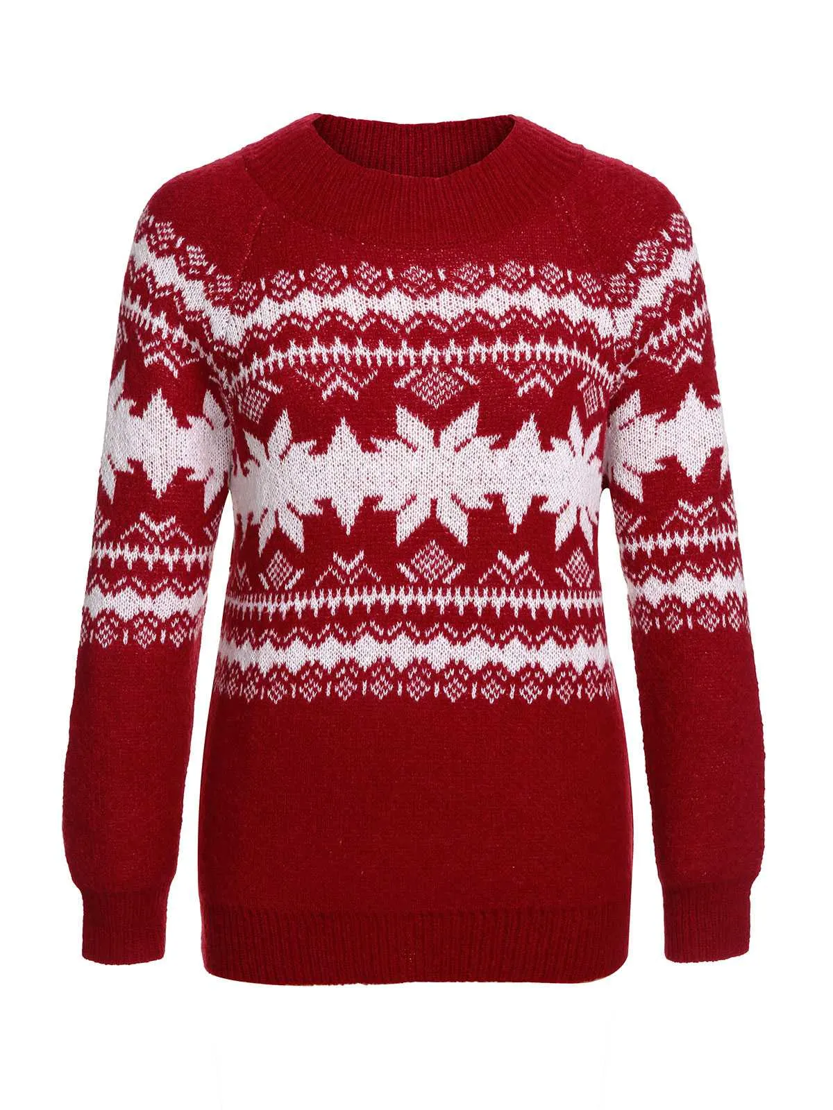 Red 1950s Fair Isle Christmas Sweater