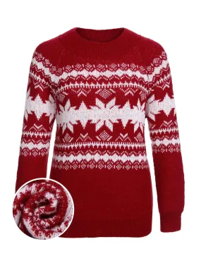 Red 1950s Fair Isle Christmas Sweater