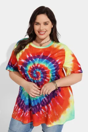 Ritera Resort Outfit Spiral Tie Dye Tunic T-Shirt