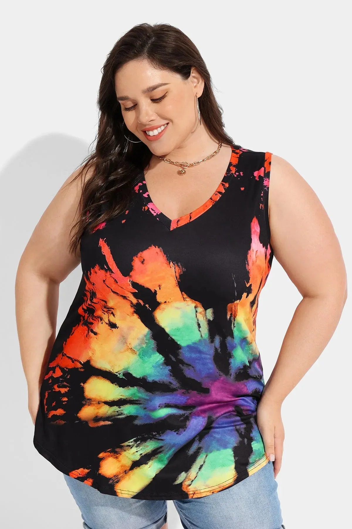 Ritera Supersoft Tie Dye Texture Tank Top