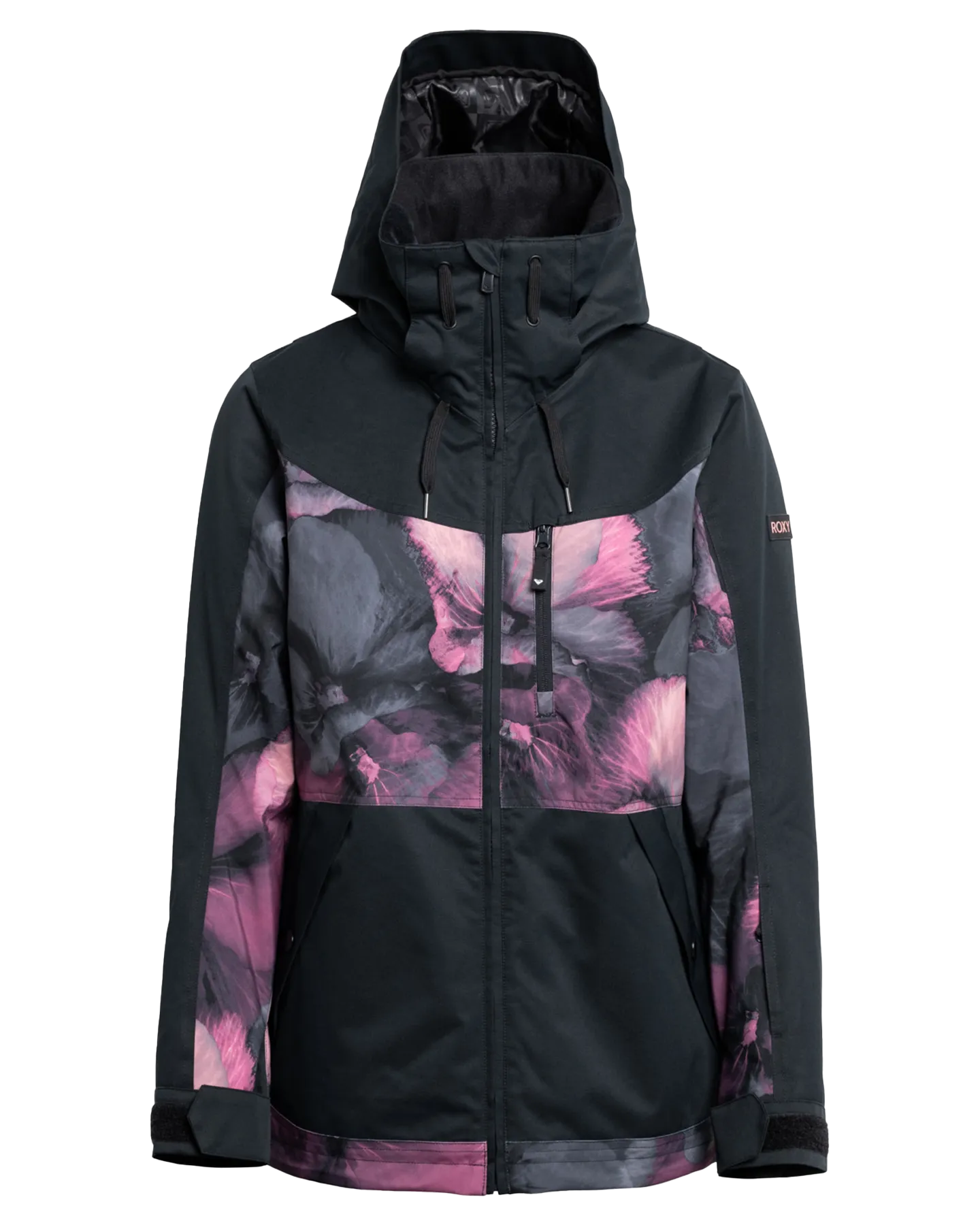 Roxy Women's Presence Parka Technical Snow Jacket - True Black / Pansy Pansy