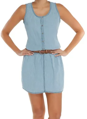 Sakkas Designer Kelsey Denim Sleeveless Dress