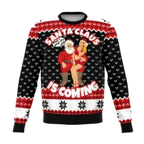 SANTA IS COMING UGLY CHRISTMAS SWEATER