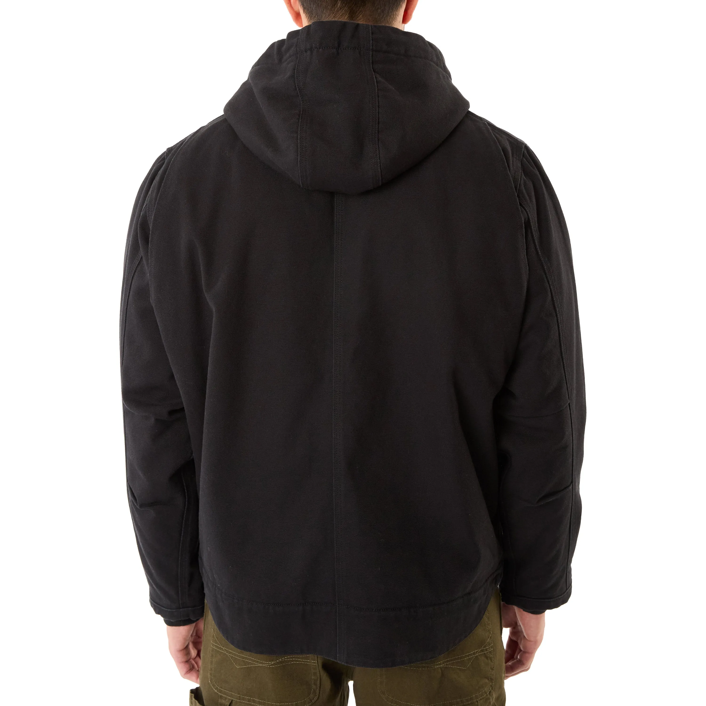 SHERPA-LINED DUCK CANVAS HOODED WORK JACKET