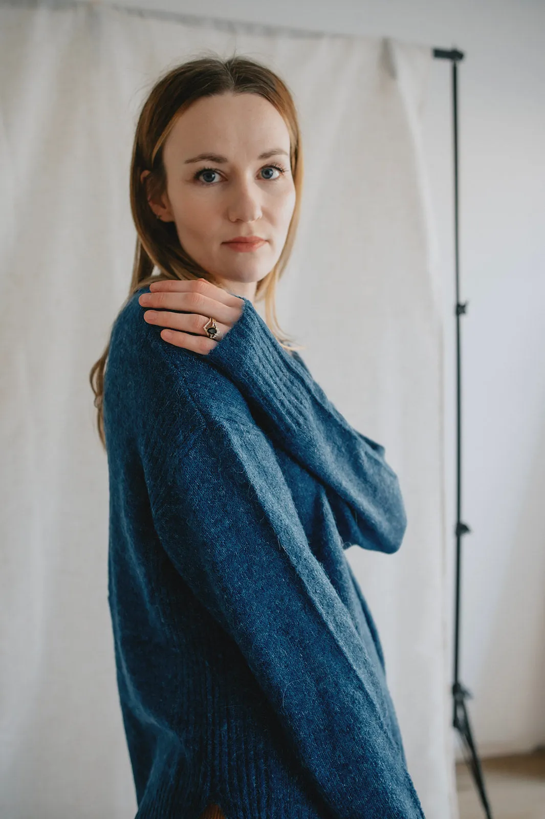 The Kamara Long Sweater - Marine Blue